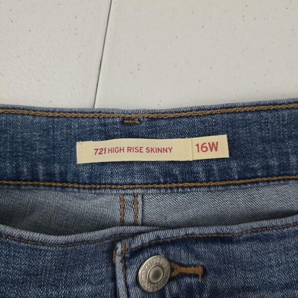 NWT Levis 721 high rise skinny jeans blue denim 16w womens 5838d - Picture 11 of 13